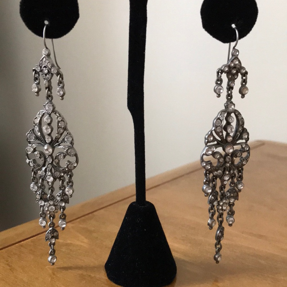 Long chandelier hanging earrings